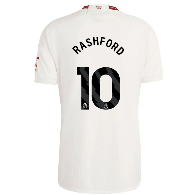 Danxen Hombre Camiseta Marcus Rashford #10 Blanco Equipación Tercera 2023/24 La Camisa