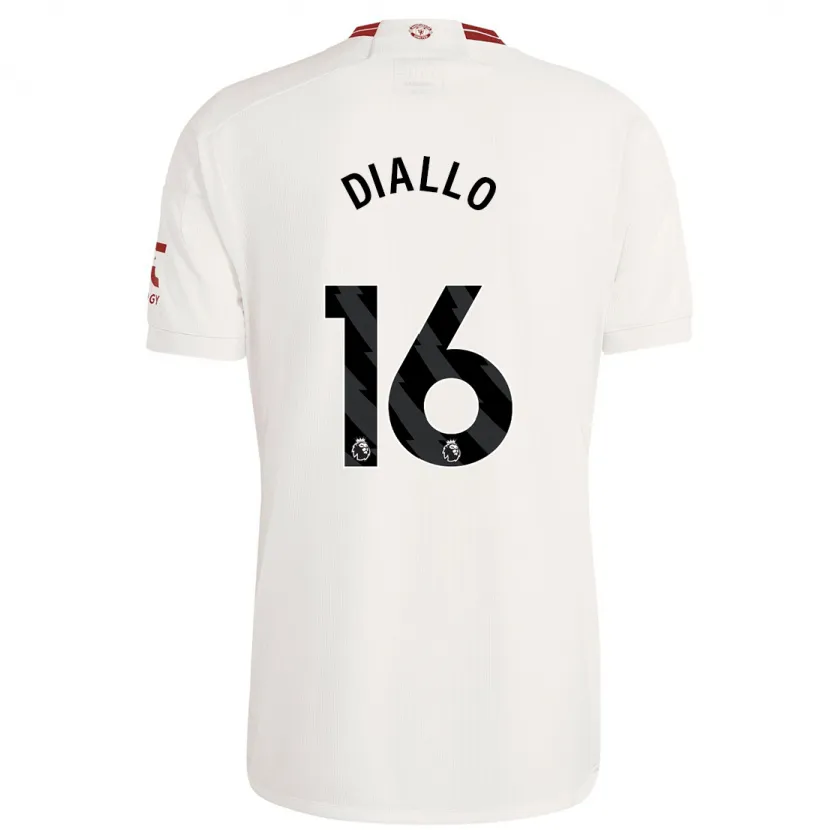 Danxen Hombre Camiseta Amad Diallo #16 Blanco Equipación Tercera 2023/24 La Camisa