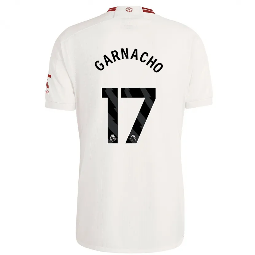 Danxen Hombre Camiseta Alejandro Garnacho #17 Blanco Equipación Tercera 2023/24 La Camisa