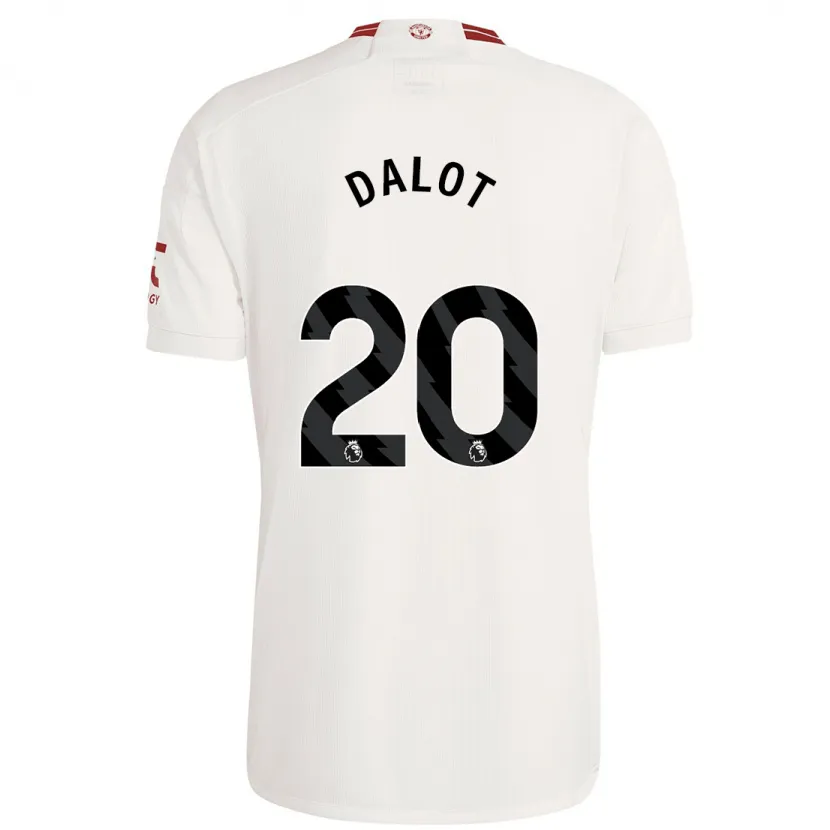 Danxen Hombre Camiseta Diogo Dalot #20 Blanco Equipación Tercera 2023/24 La Camisa