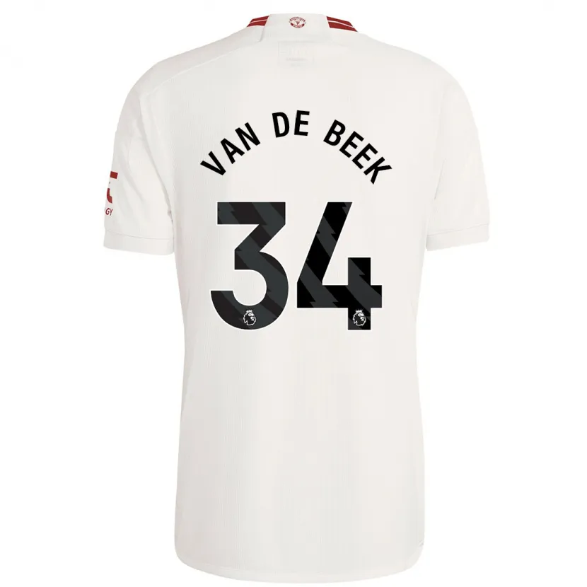 Danxen Hombre Camiseta Donny Van De Beek #34 Blanco Equipación Tercera 2023/24 La Camisa