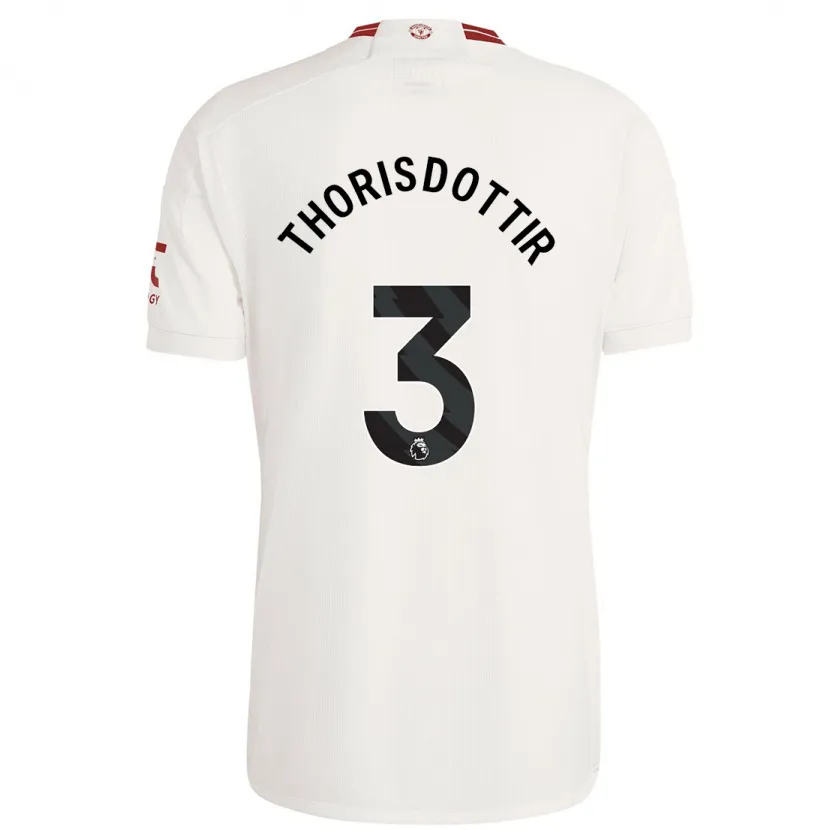 Danxen Hombre Camiseta Maria Thorisdottir #3 Blanco Equipación Tercera 2023/24 La Camisa