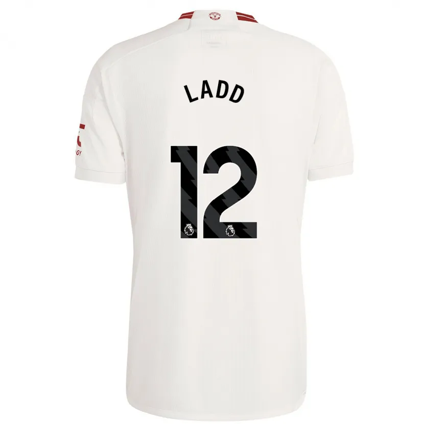 Danxen Hombre Camiseta Hayley Ladd #12 Blanco Equipación Tercera 2023/24 La Camisa