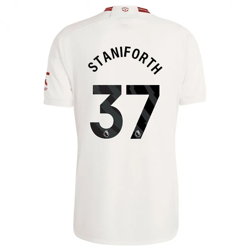 Danxen Hombre Camiseta Lucy Staniforth #37 Blanco Equipación Tercera 2023/24 La Camisa