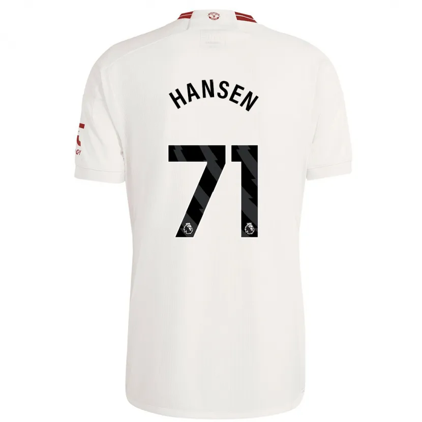 Danxen Hombre Camiseta Isak Hansen-Aaroen #71 Blanco Equipación Tercera 2023/24 La Camisa