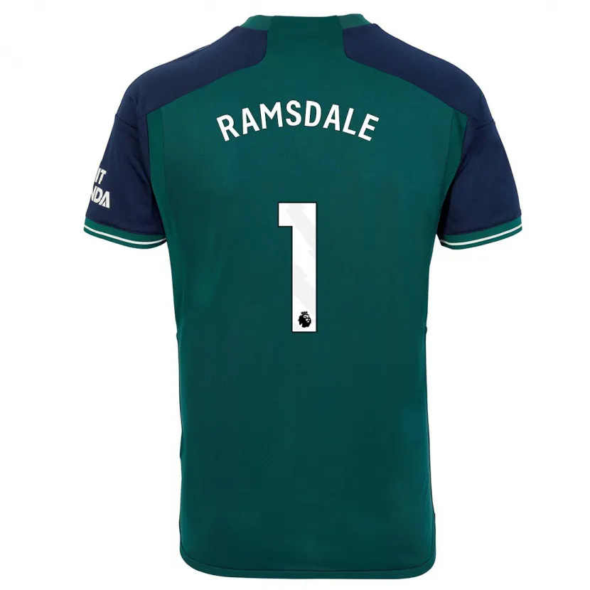 Danxen Hombre Camiseta Aaron Ramsdale #1 Verde Equipación Tercera 2023/24 La Camisa