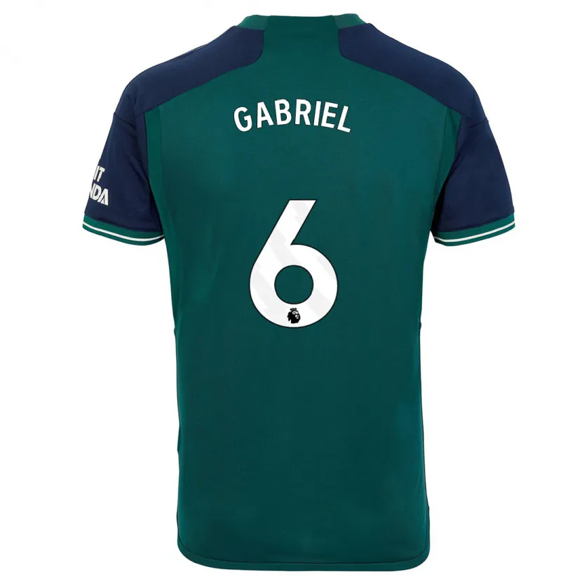 Danxen Hombre Camiseta Gabriel Magalhães #6 Verde Equipación Tercera 2023/24 La Camisa