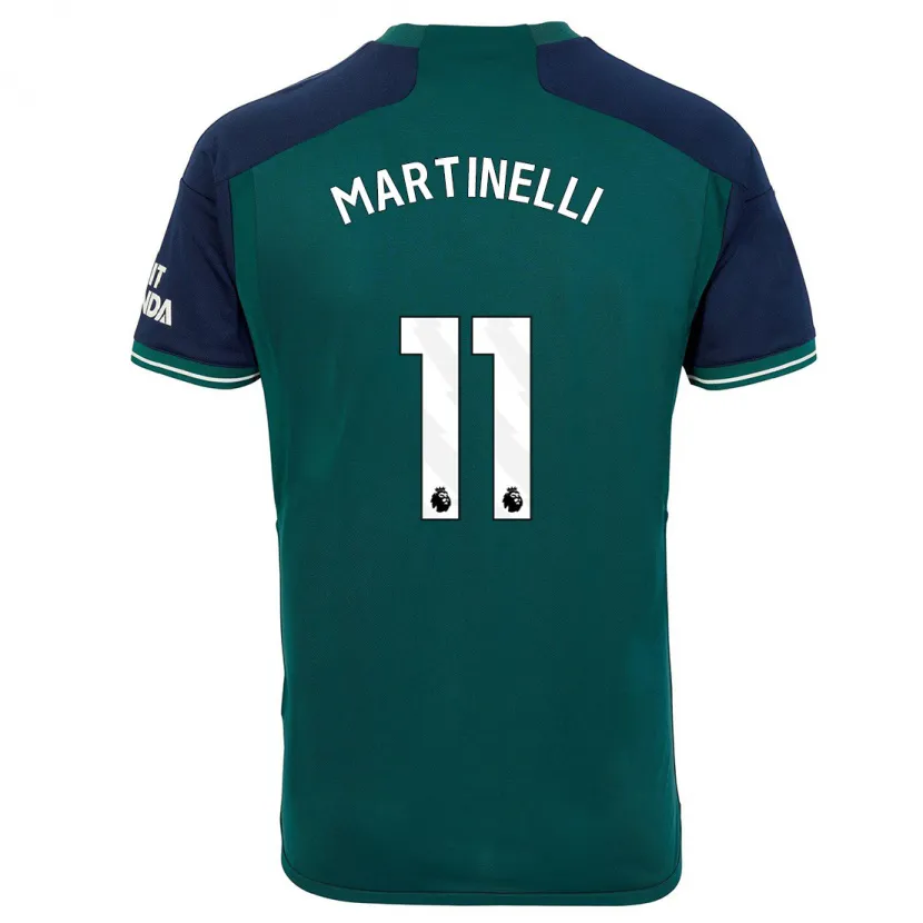 Danxen Hombre Camiseta Gabriel Martinelli #11 Verde Equipación Tercera 2023/24 La Camisa