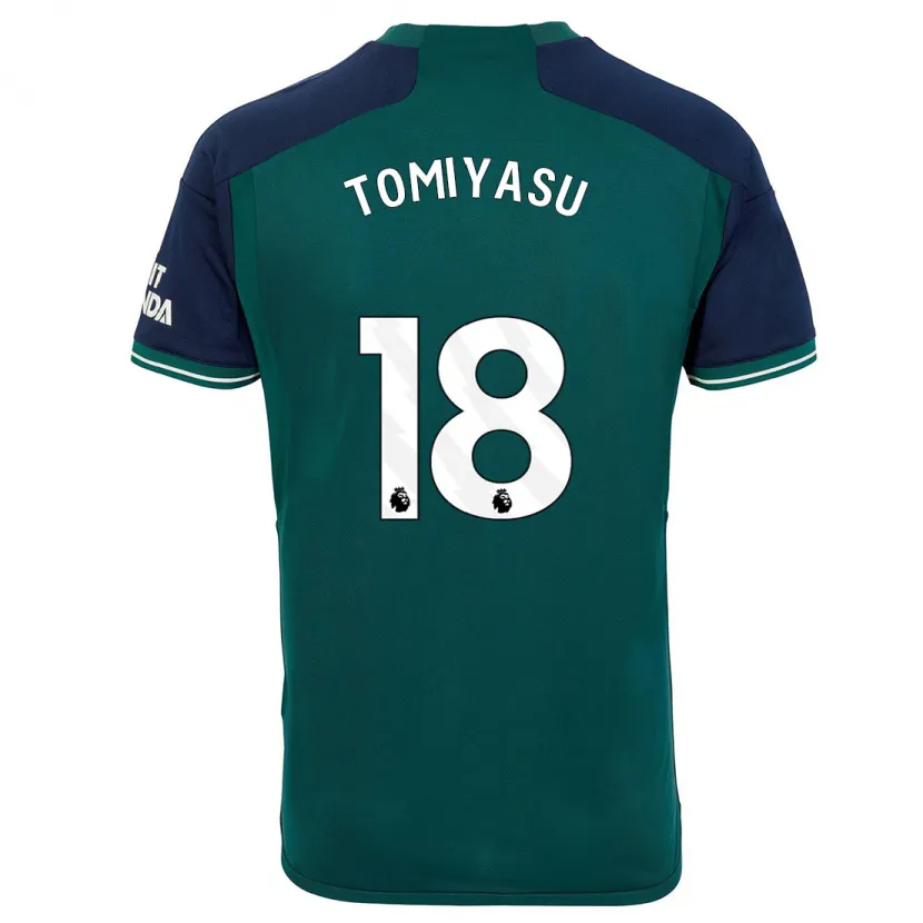 Danxen Hombre Camiseta Takehiro Tomiyasu #18 Verde Equipación Tercera 2023/24 La Camisa