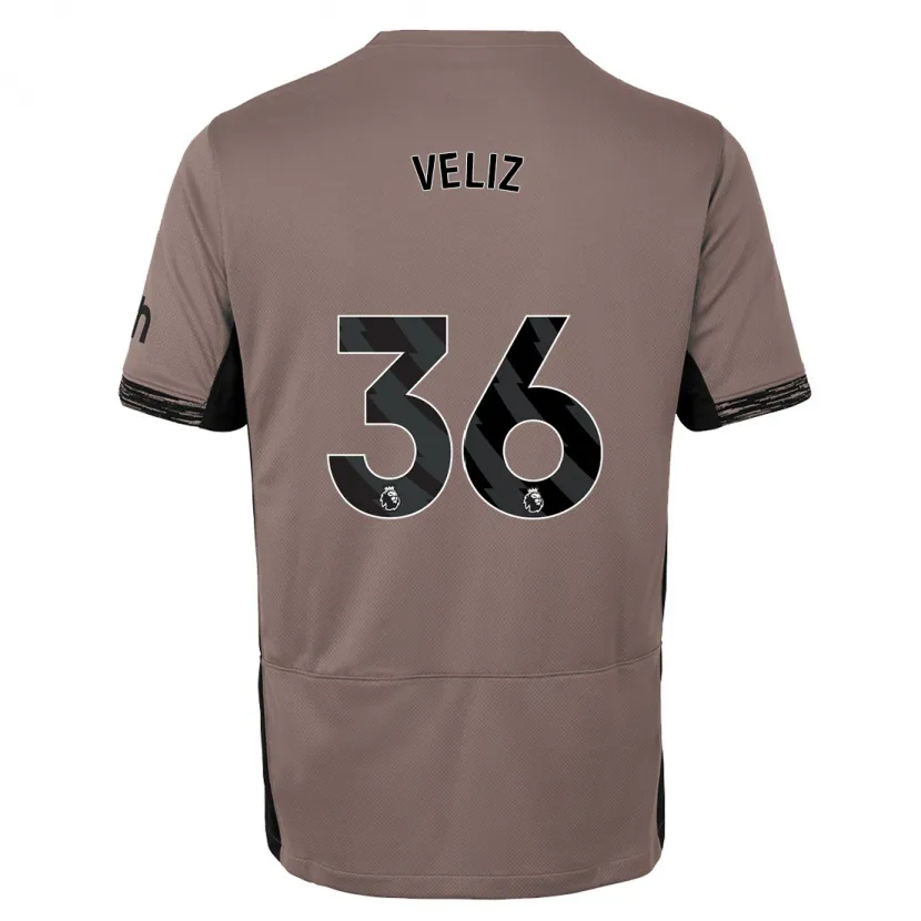 Danxen Hombre Camiseta Alejo Véliz #36 Beige Obscuro Equipación Tercera 2023/24 La Camisa