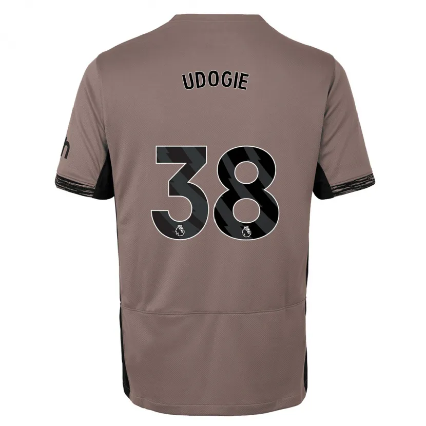 Danxen Hombre Camiseta Destiny Udogie #38 Beige Obscuro Equipación Tercera 2023/24 La Camisa