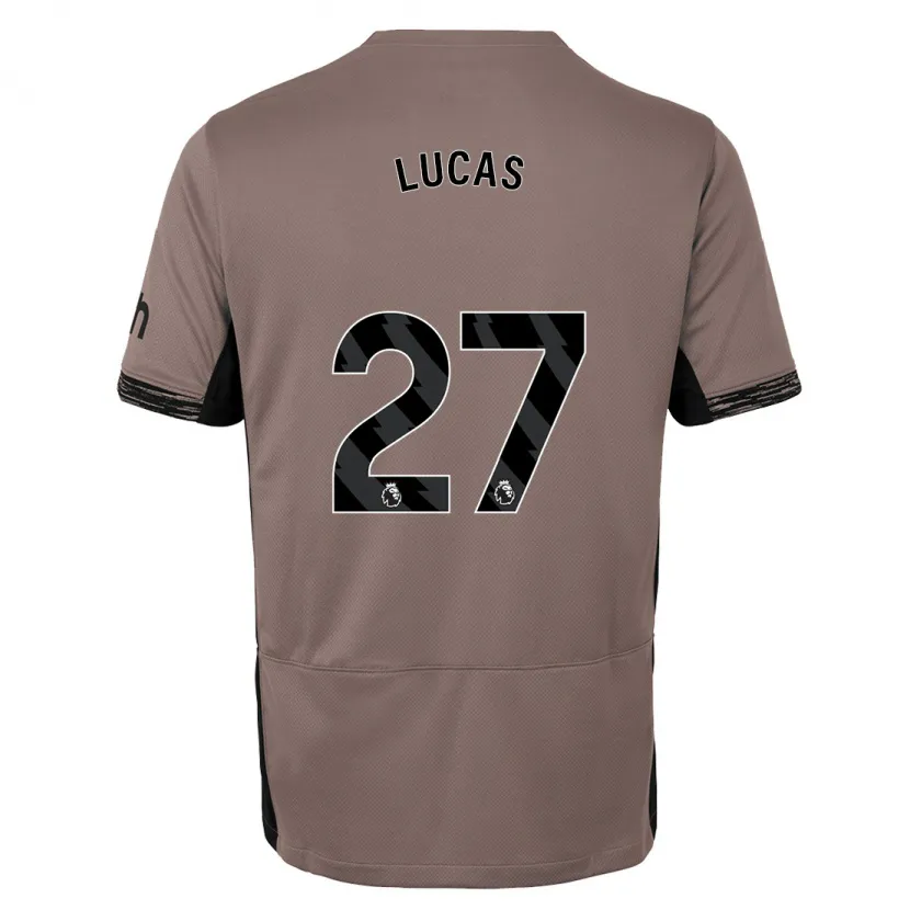 Danxen Hombre Camiseta Lucas Moura #27 Beige Obscuro Equipación Tercera 2023/24 La Camisa