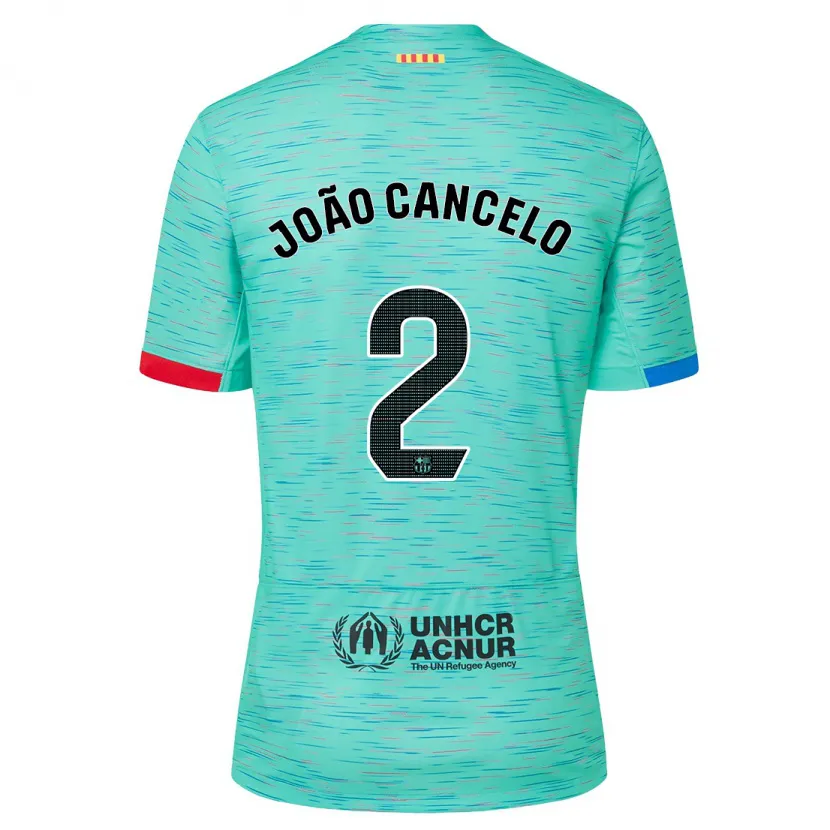 Danxen Hombre Camiseta João Cancelo #2 Aguamarina Clara Equipación Tercera 2023/24 La Camisa