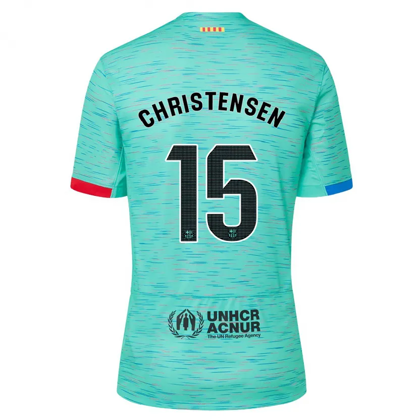 Danxen Hombre Camiseta Andreas Christensen #15 Aguamarina Clara Equipación Tercera 2023/24 La Camisa