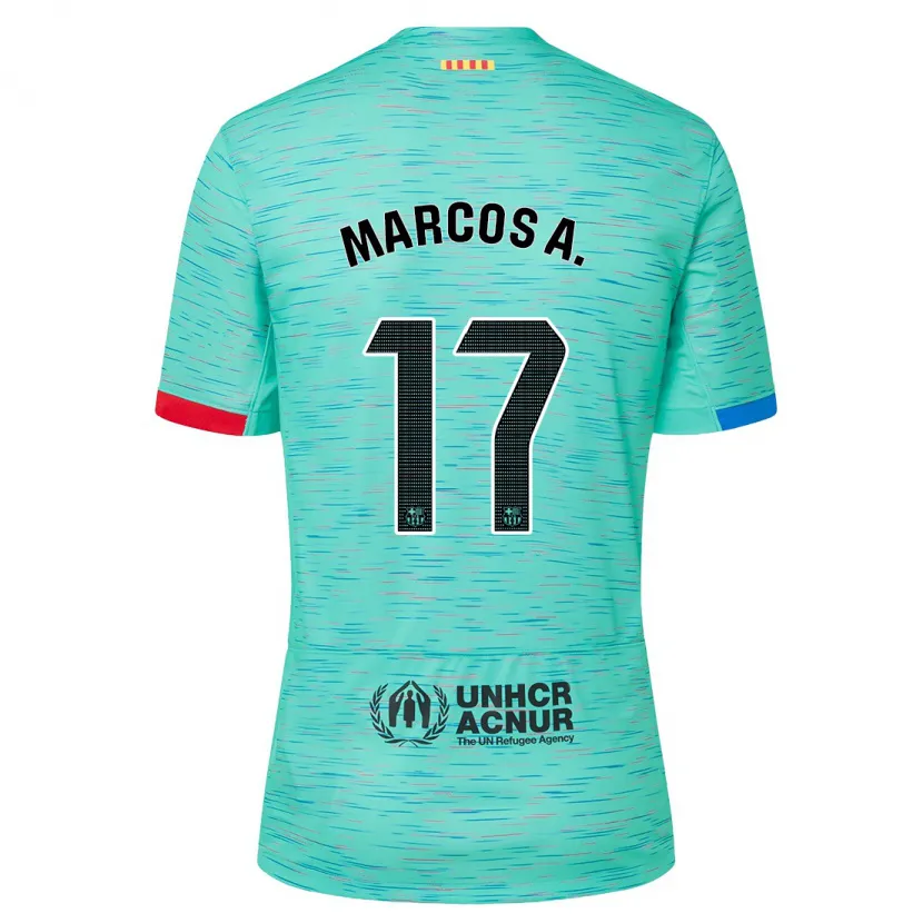 Danxen Hombre Camiseta Marcos Alonso #17 Aguamarina Clara Equipación Tercera 2023/24 La Camisa