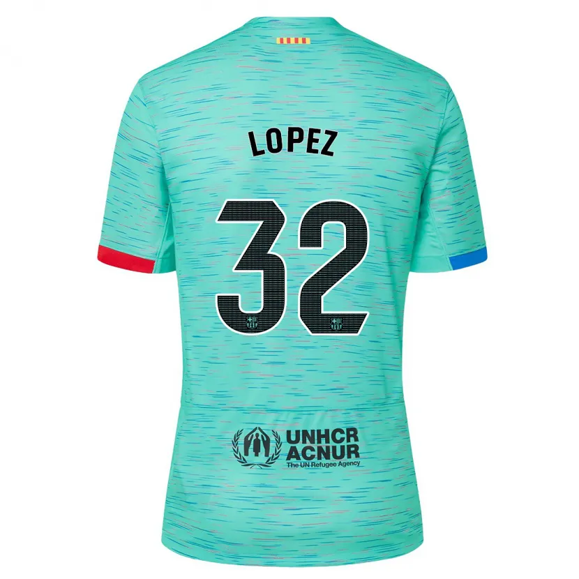 Danxen Hombre Camiseta Fermín López #32 Aguamarina Clara Equipación Tercera 2023/24 La Camisa