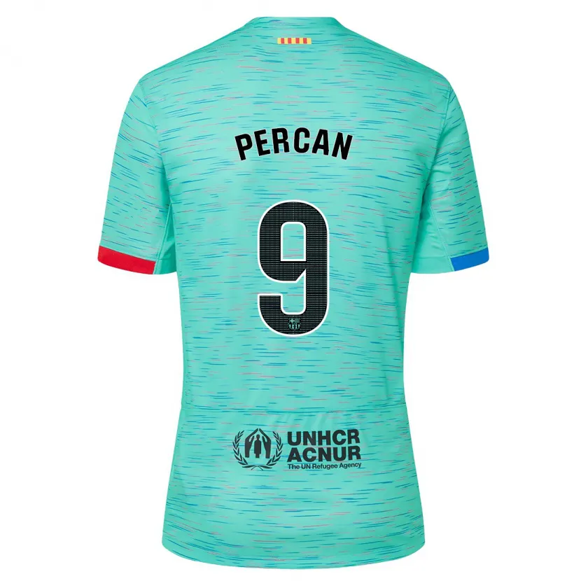 Danxen Hombre Camiseta Diego Percan #9 Aguamarina Clara Equipación Tercera 2023/24 La Camisa