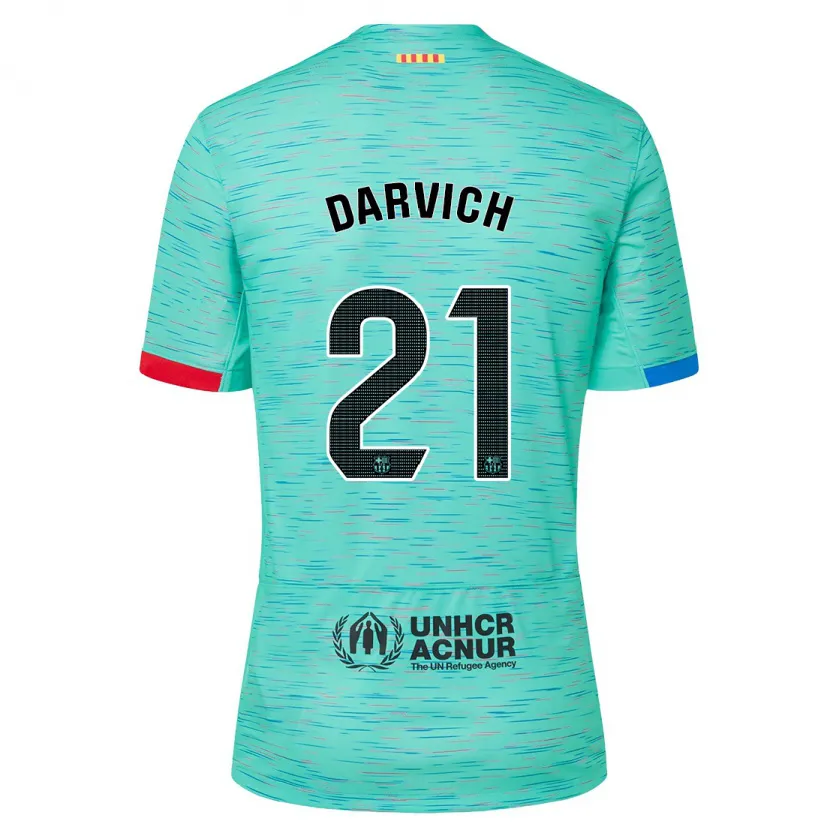 Danxen Hombre Camiseta Noah Darvich #21 Aguamarina Clara Equipación Tercera 2023/24 La Camisa