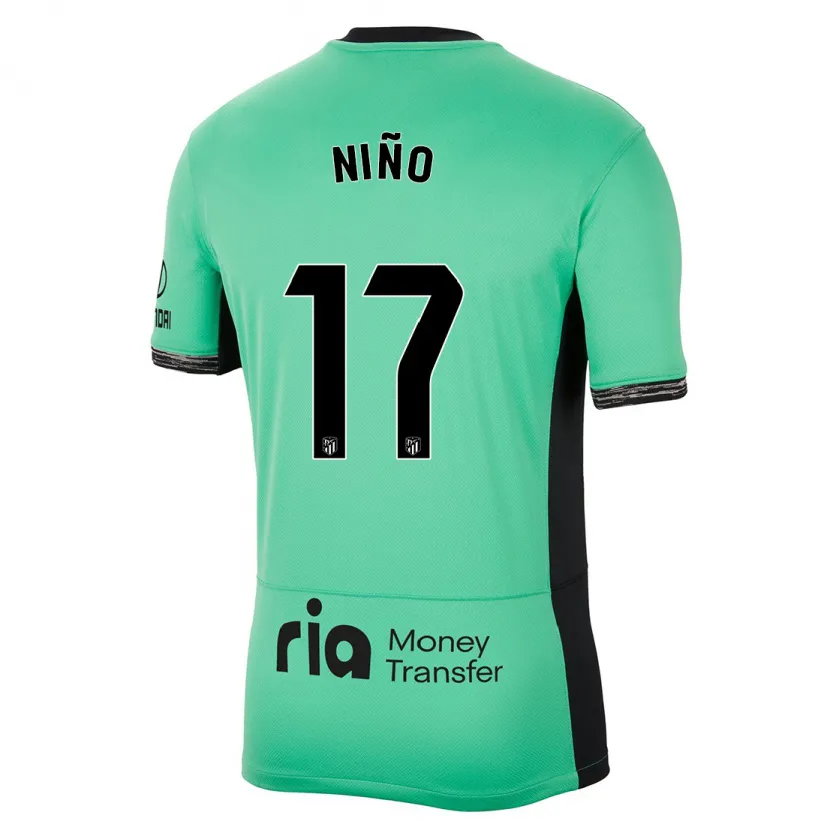 Danxen Hombre Camiseta Adrián Niño #17 Primavera Verde Equipación Tercera 2023/24 La Camisa