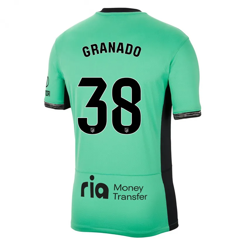 Danxen Hombre Camiseta Adrian Granado #38 Primavera Verde Equipación Tercera 2023/24 La Camisa