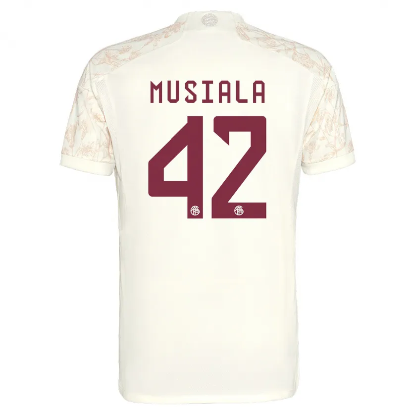 Danxen Hombre Camiseta Jamal Musiala #42 Blanquecino Equipación Tercera 2023/24 La Camisa