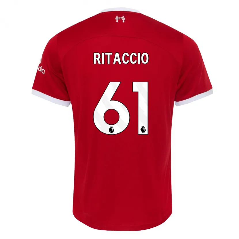 Danxen Mujer Camiseta Matteo Ritaccio #61 Rojo 1ª Equipación 2023/24 La Camisa