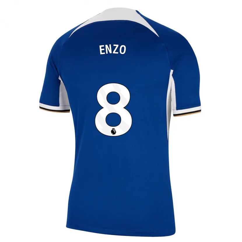 Danxen Mujer Camiseta Enzo Fernández #8 Azul 1ª Equipación 2023/24 La Camisa