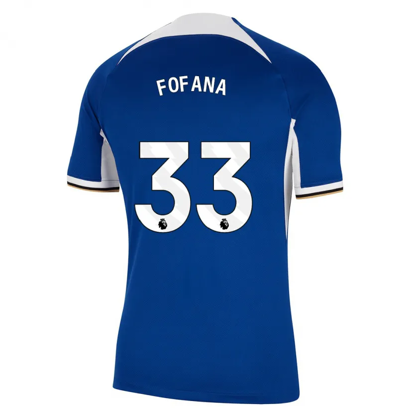 Danxen Mujer Camiseta Wesley Fofana #33 Azul 1ª Equipación 2023/24 La Camisa