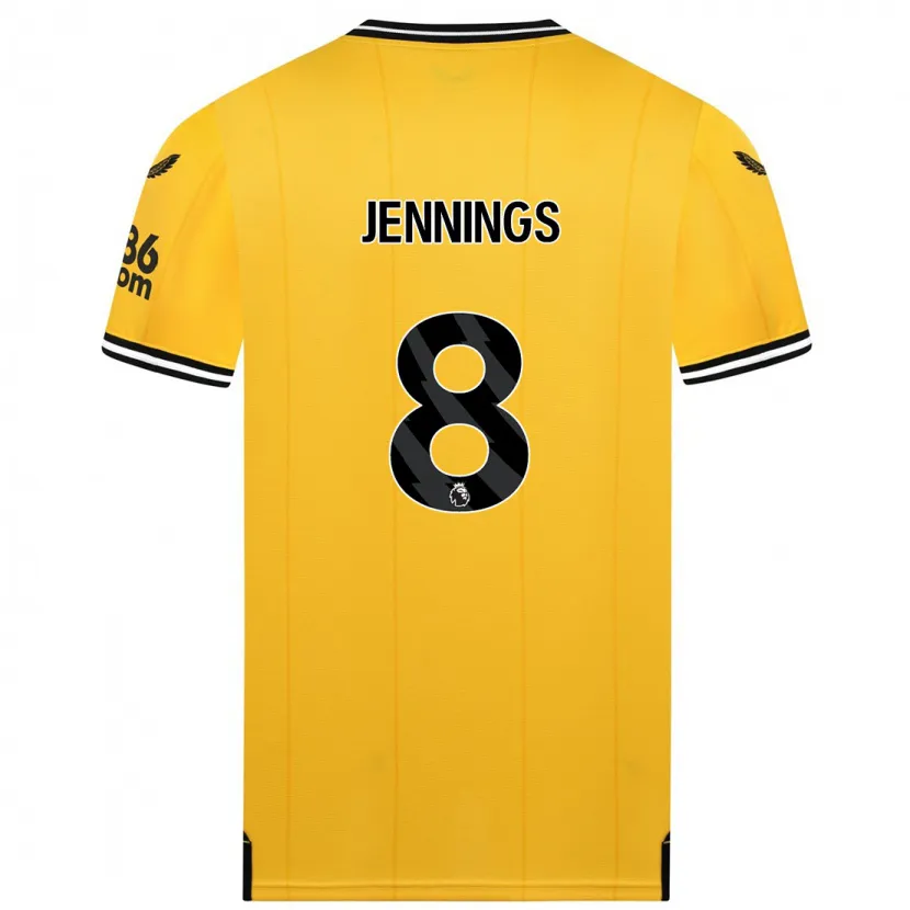 Danxen Mujer Camiseta Shannie Jennings #8 Amarillo 1ª Equipación 2023/24 La Camisa