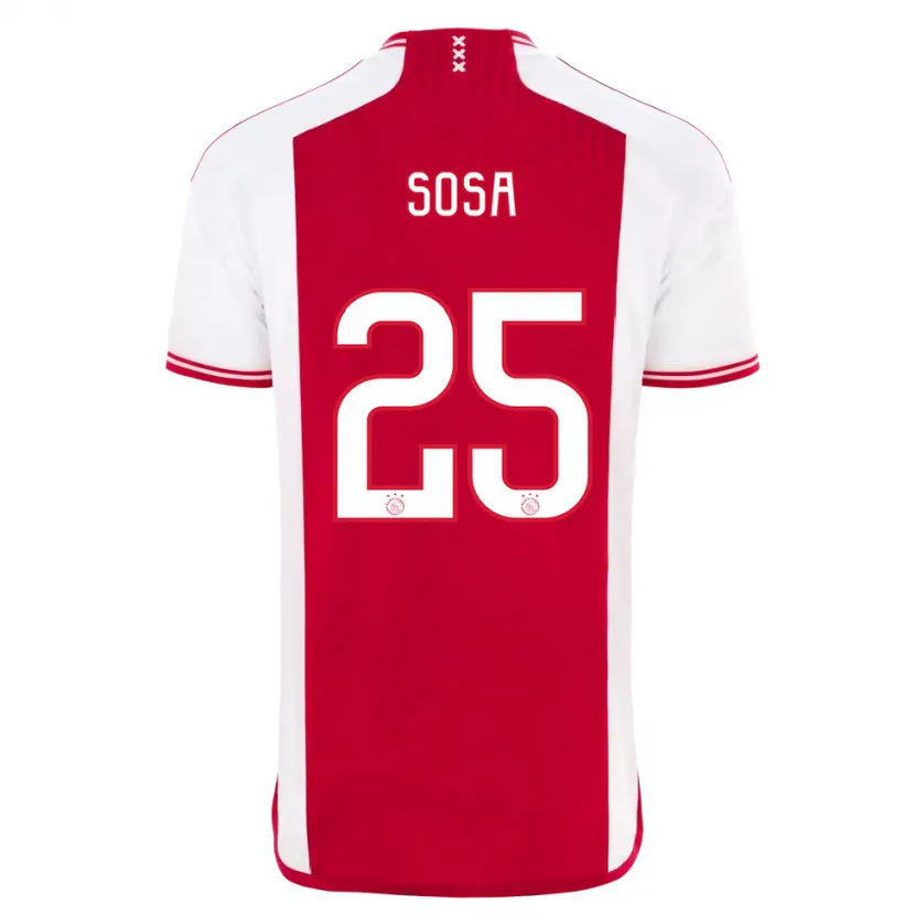 Danxen Mujer Camiseta Borna Sosa #25 Rojo Blanco 1ª Equipación 2023/24 La Camisa