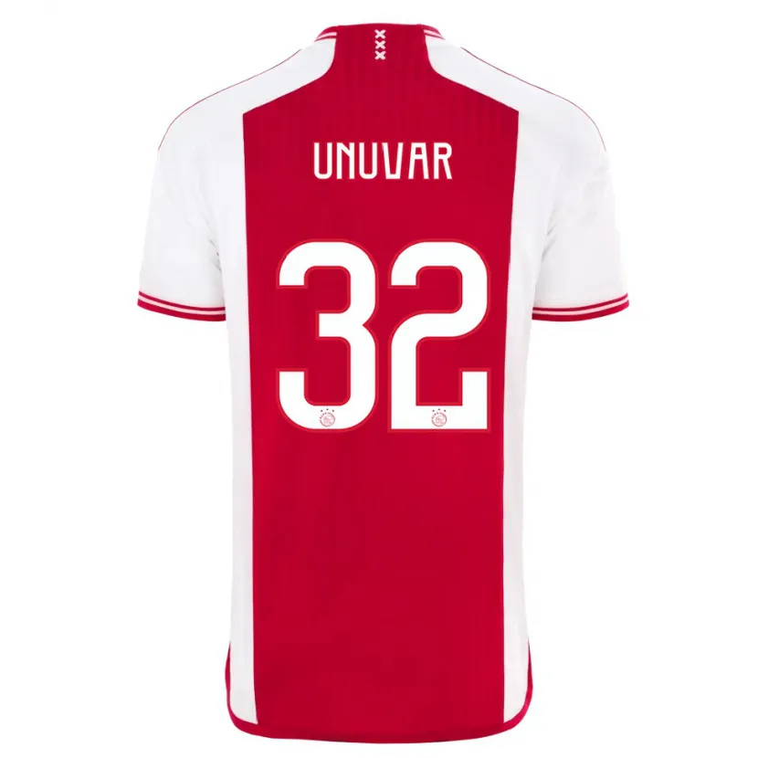 Danxen Mujer Camiseta Naci Unuvar #32 Rojo Blanco 1ª Equipación 2023/24 La Camisa