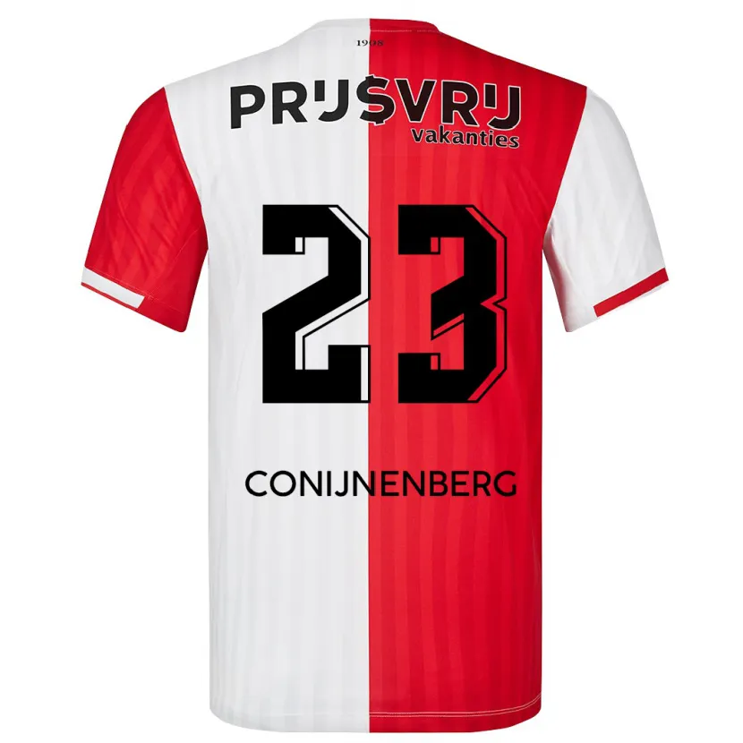 Danxen Mujer Camiseta Jada Conijnenberg #23 Rojo Blanco 1ª Equipación 2023/24 La Camisa