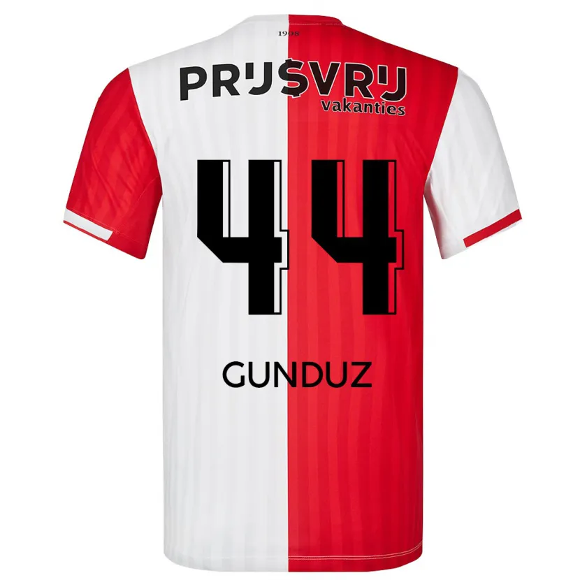 Danxen Mujer Camiseta Omer Gunduz #44 Rojo Blanco 1ª Equipación 2023/24 La Camisa