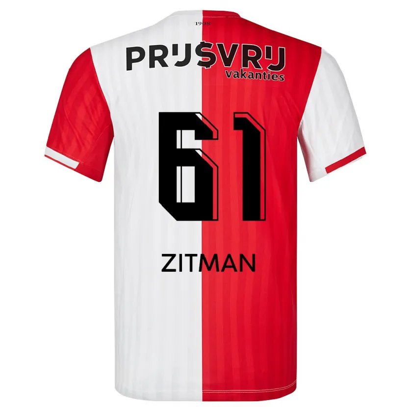 Danxen Mujer Camiseta Sven Zitman #61 Rojo Blanco 1ª Equipación 2023/24 La Camisa