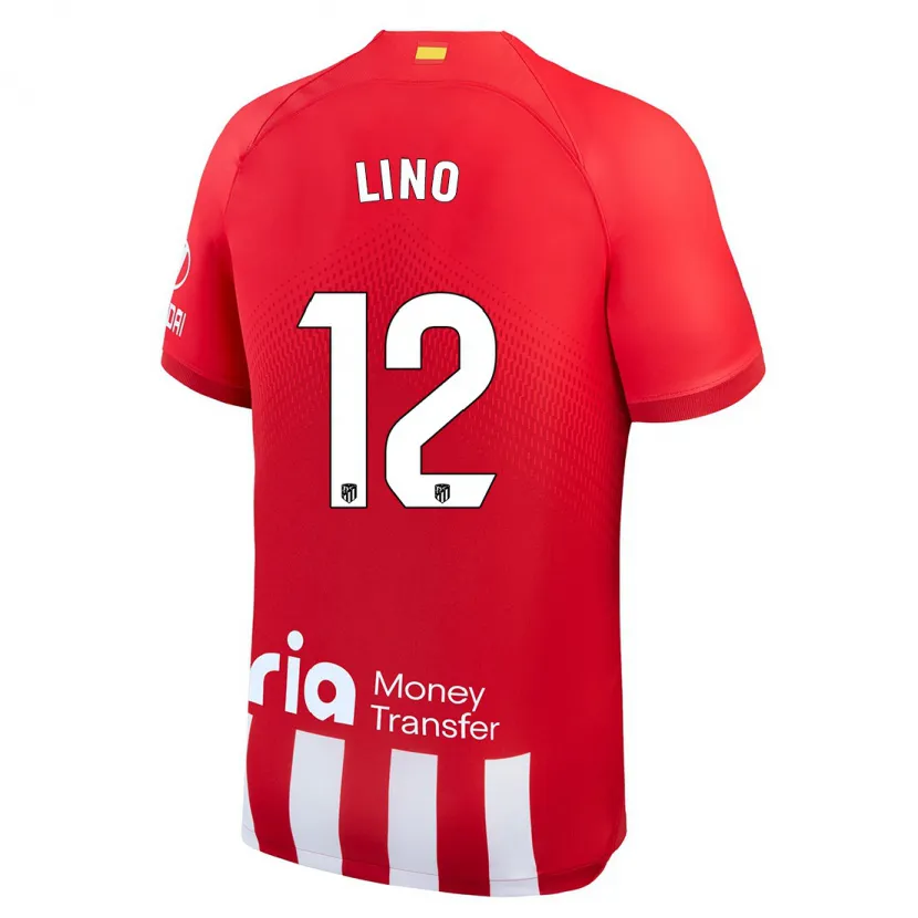 Danxen Mujer Camiseta Samuel Lino #12 Rojo Blanco 1ª Equipación 2023/24 La Camisa