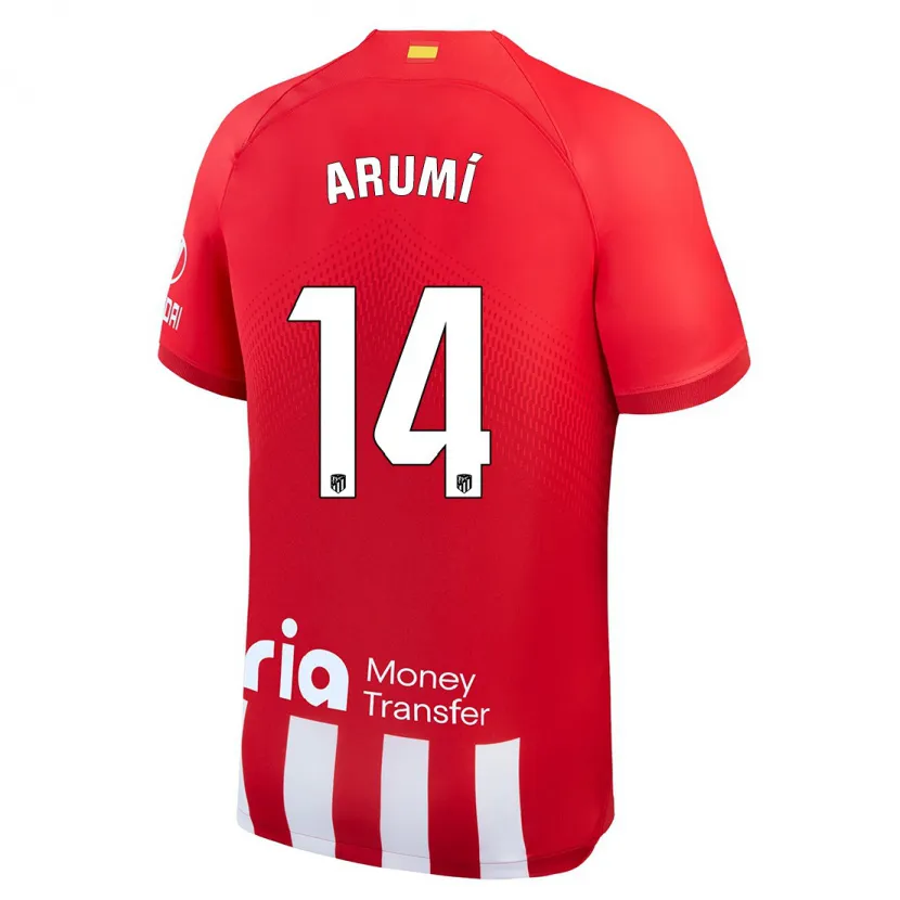 Danxen Mujer Camiseta Joel Arumí #14 Rojo Blanco 1ª Equipación 2023/24 La Camisa