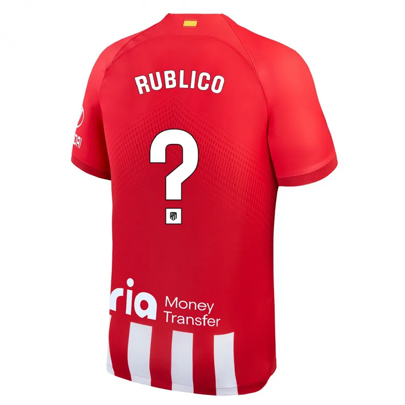 Danxen Mujer Camiseta Santi Rublico #0 Rojo Blanco 1ª Equipación 2023/24 La Camisa