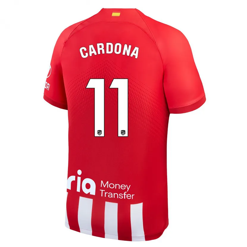 Danxen Mujer Camiseta Marta Cardona #11 Rojo Blanco 1ª Equipación 2023/24 La Camisa