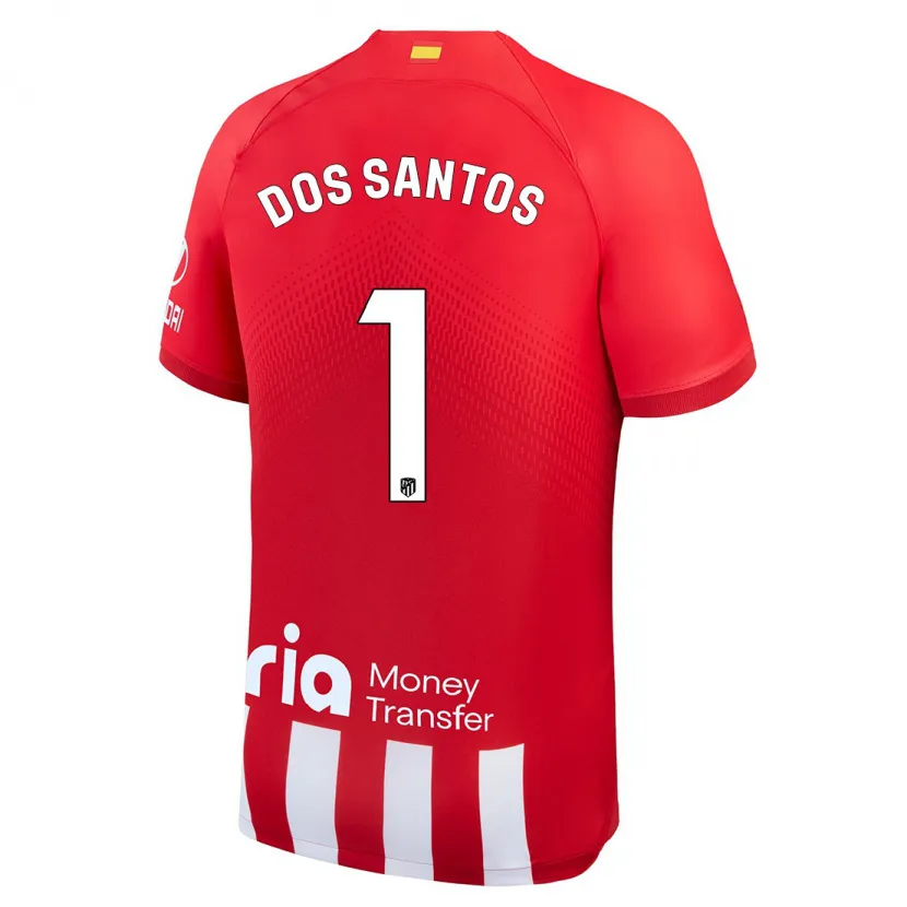 Danxen Mujer Camiseta Alex Dos Santos #1 Rojo Blanco 1ª Equipación 2023/24 La Camisa