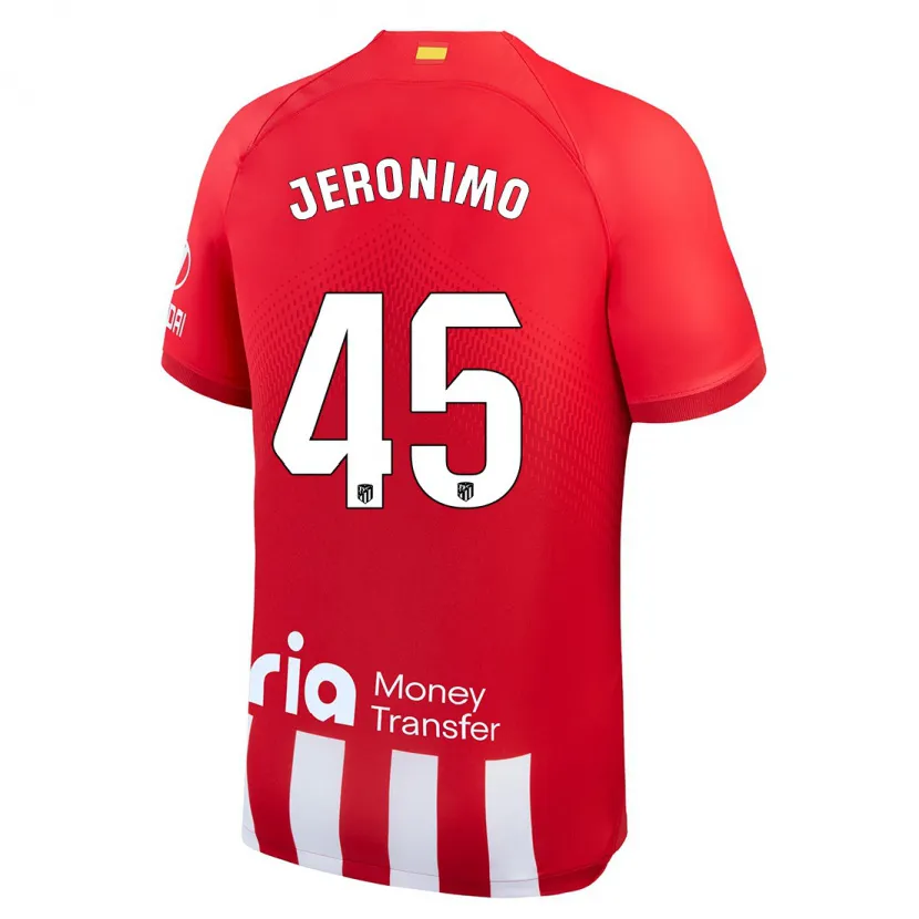 Danxen Mujer Camiseta Isaiah Jeronimo #45 Rojo Blanco 1ª Equipación 2023/24 La Camisa