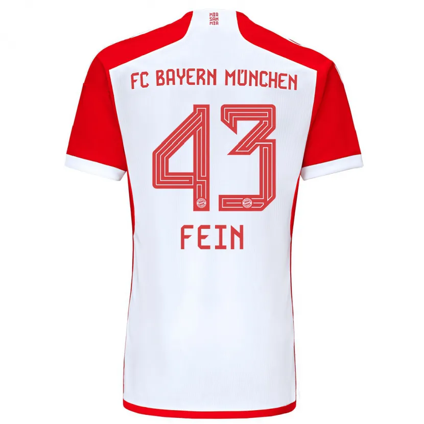 Danxen Mujer Camiseta Adrian Fein #43 Rojo Blanco 1ª Equipación 2023/24 La Camisa