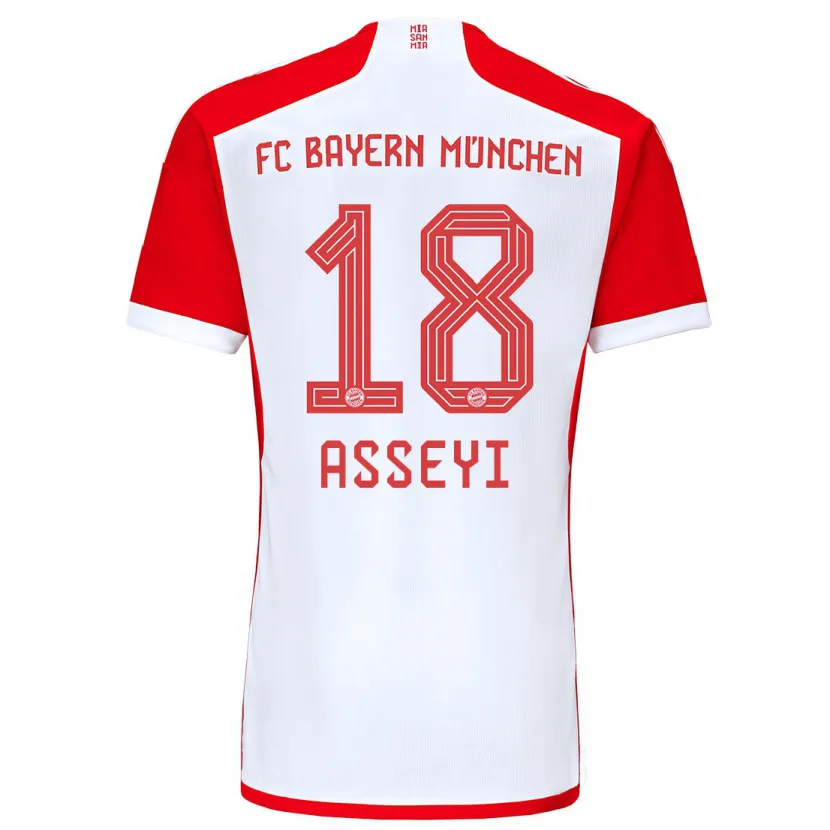 Danxen Mujer Camiseta Viviane Asseyi #18 Rojo Blanco 1ª Equipación 2023/24 La Camisa