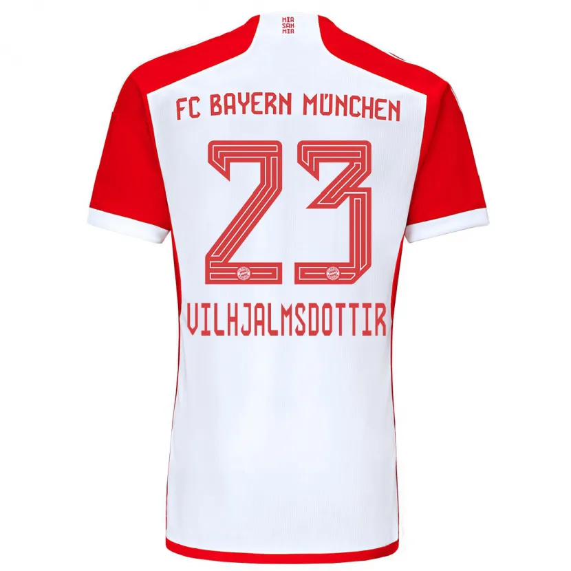 Danxen Mujer Camiseta Karolina Lea Vilhjalmsdottir #23 Rojo Blanco 1ª Equipación 2023/24 La Camisa