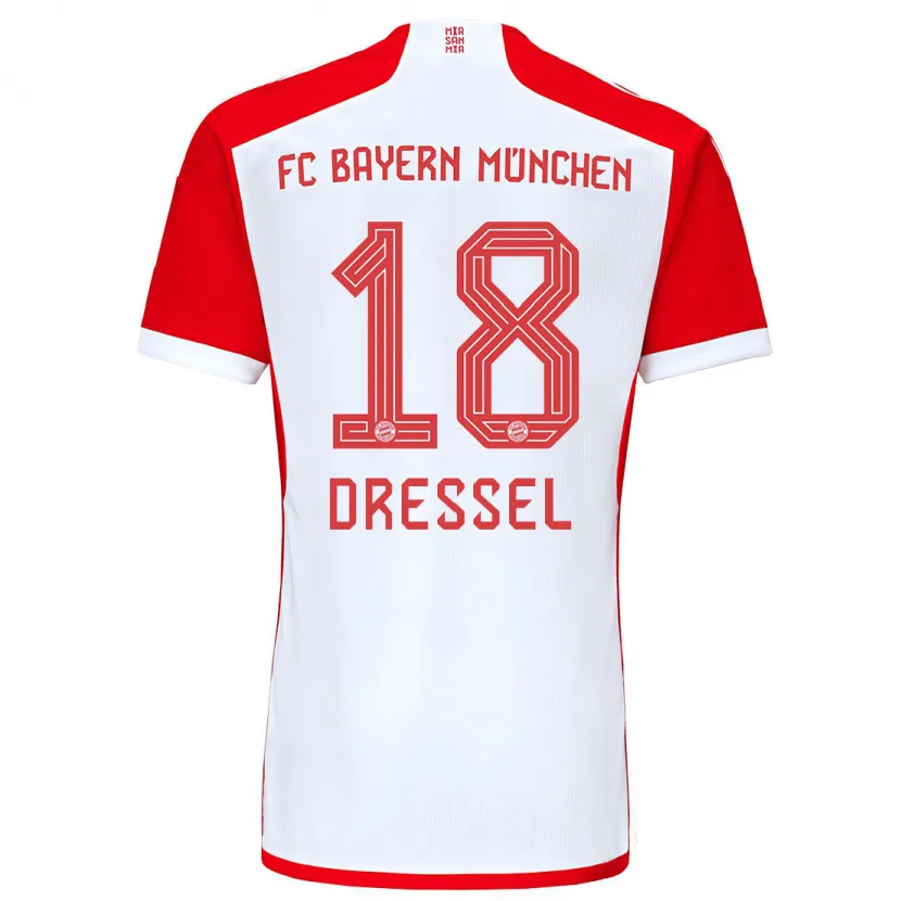 Danxen Mujer Camiseta Timon Dressel #18 Rojo Blanco 1ª Equipación 2023/24 La Camisa