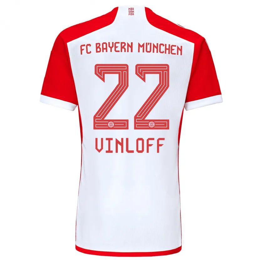 Danxen Mujer Camiseta Matteo Vinloff #22 Rojo Blanco 1ª Equipación 2023/24 La Camisa