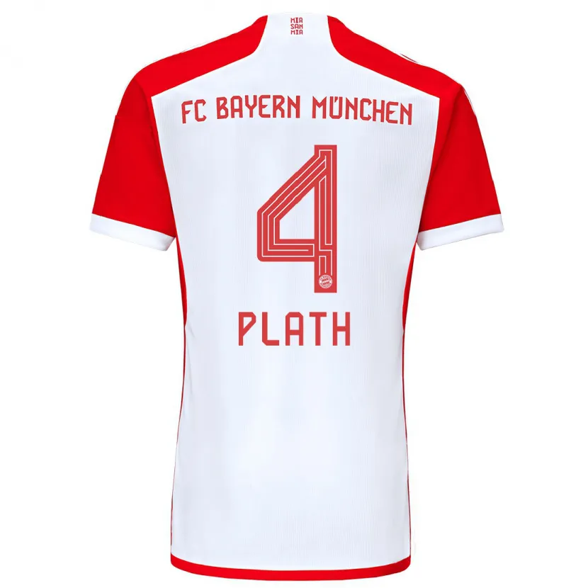 Danxen Mujer Camiseta Max Plath #4 Rojo Blanco 1ª Equipación 2023/24 La Camisa