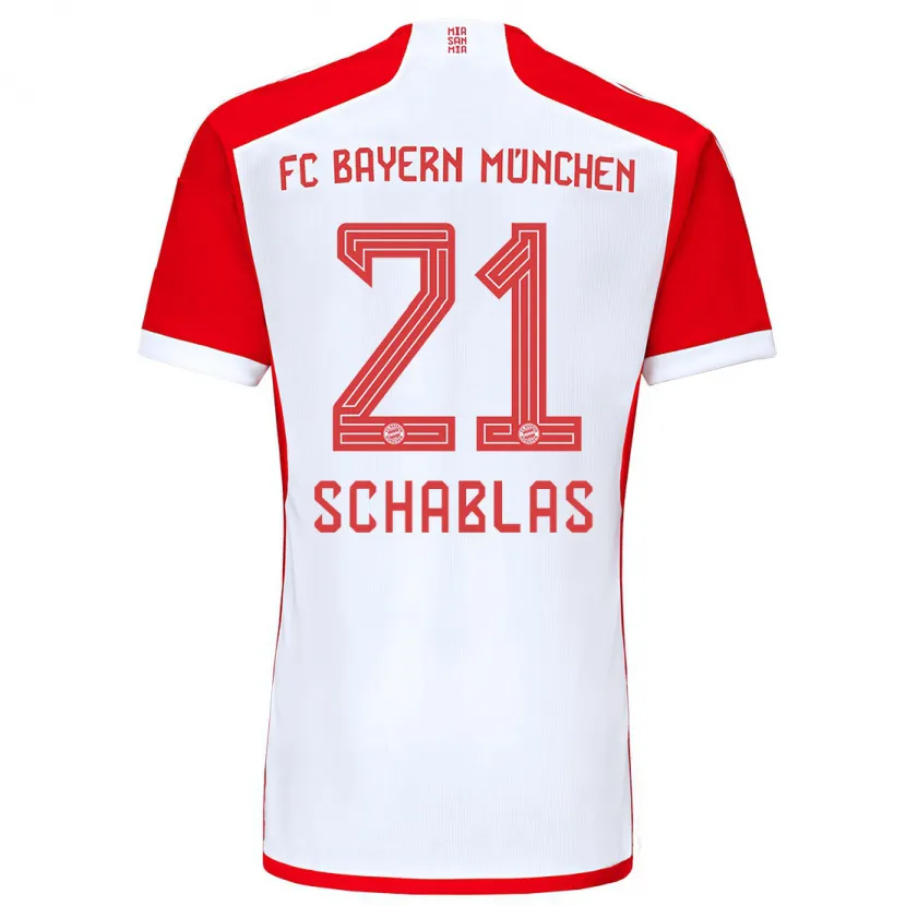 Danxen Mujer Camiseta Matteo Schablas #21 Rojo Blanco 1ª Equipación 2023/24 La Camisa