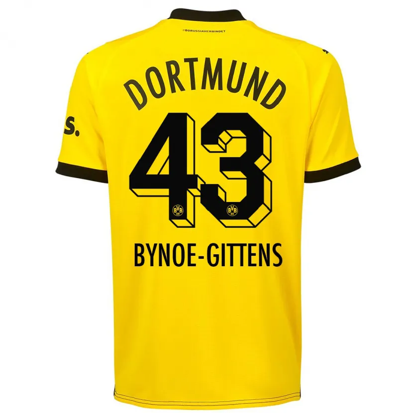 Danxen Mujer Camiseta Jamie Bynoe-Gittens #43 Amarillo 1ª Equipación 2023/24 La Camisa