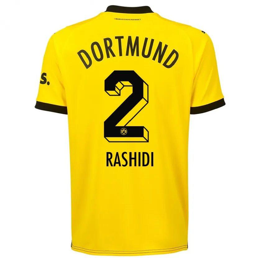 Danxen Mujer Camiseta William Rashidi #2 Amarillo 1ª Equipación 2023/24 La Camisa