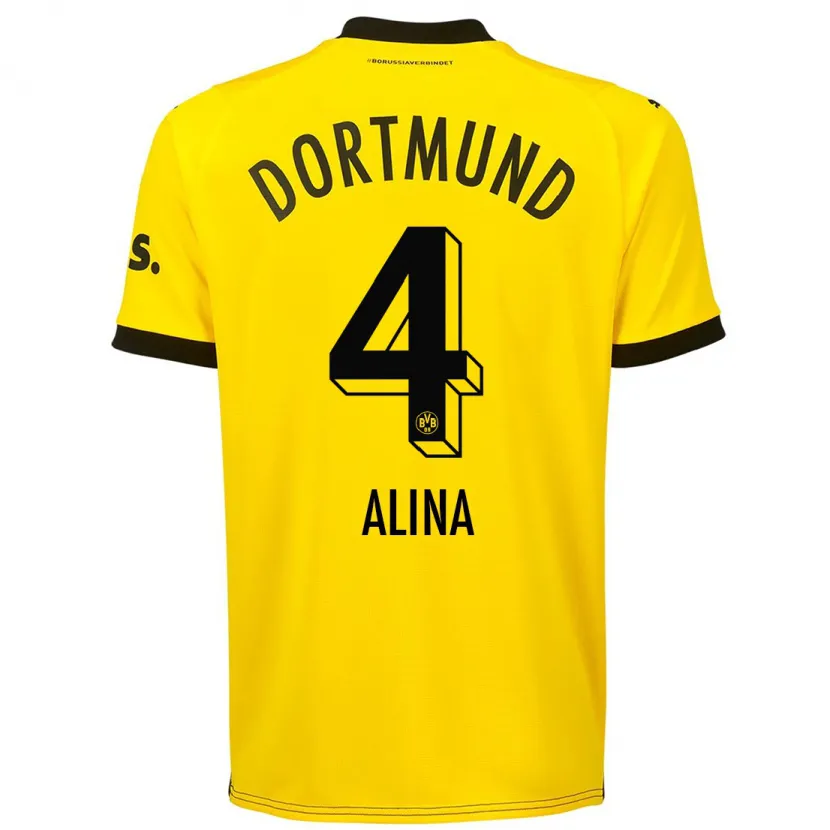 Danxen Mujer Camiseta Grijseels Alina #4 Amarillo 1ª Equipación 2023/24 La Camisa